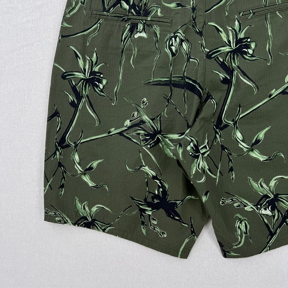 RAG AND BONE Perry Shorts Mens 30 Army Floral Print Green Casual Hawaiian NEW - Picture 9 of 16